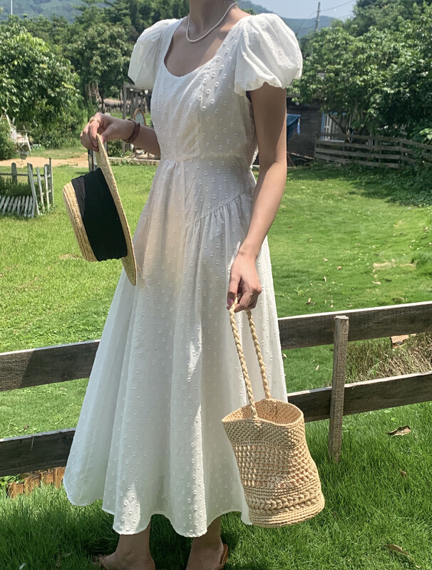 [vivis type] French bubble sleeve fashion dress 7723\hjy