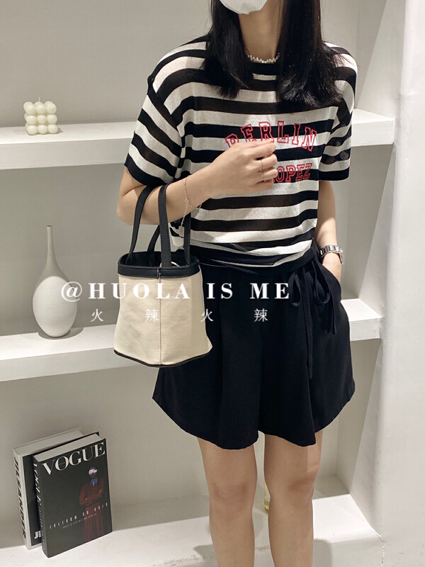 [hot Huola is me] short print letter back strap Casual Short Sleeve T-shirt 7638\jj