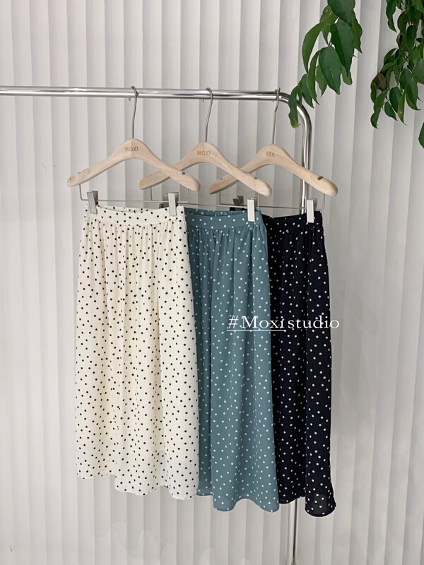 [Moxi] Han style Polka Dot semi elastic waist skirt 6730\xj
