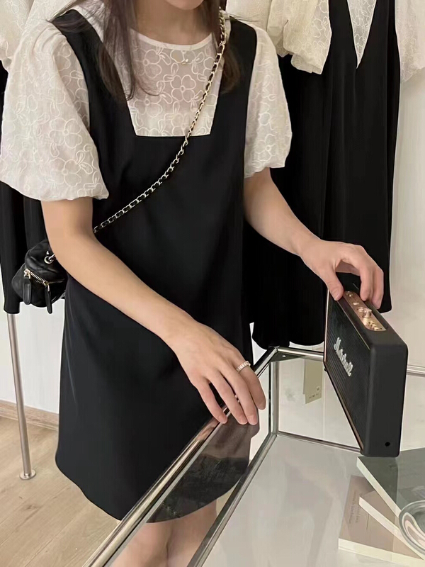 [Zoe Zoe] Korean soft lace stitched fake two-piece dress c1151\zjy