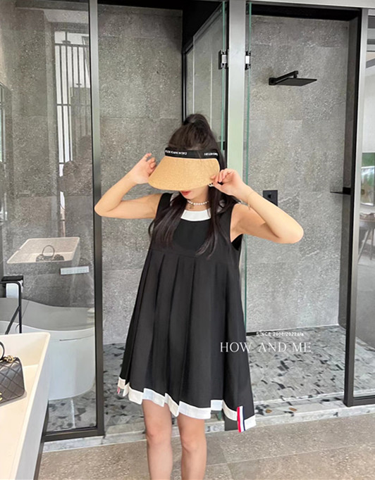 [how and me] Korean simple design dress 7180\lsl