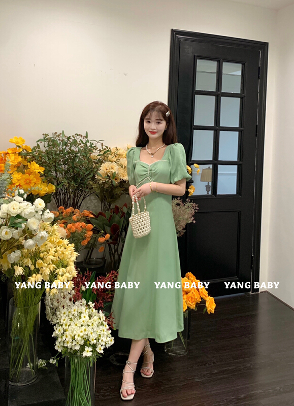 [Yang baby] pearl waist slimming dress 3070-1\\cl