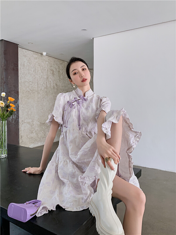 [AC] new Chinese Bow Jacquard Dress 7079\jj