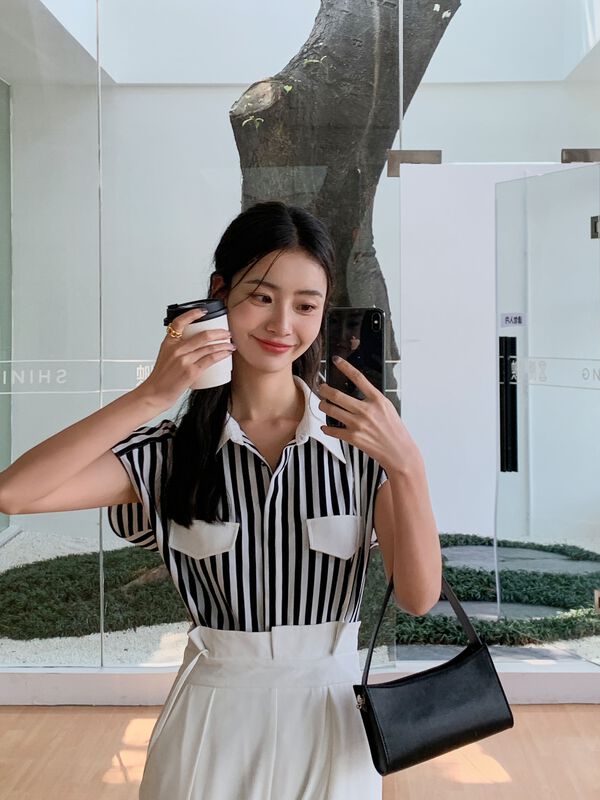 In early summer! [Hanna includes that] patchwork stripes show thin ol temperament commuter shirt m8188\xj