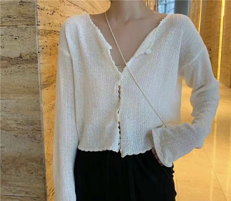 [f · P] round neck single breasted fashion knitted cardigan 5335\hbx