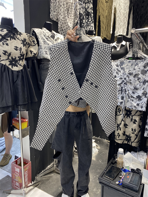 [web sensing] fashion temperament irregular hem design printed vest a0910\ozq