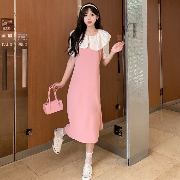 [Xiangli] Korean sweet baby collar Top + suspender dress set 2013-1\pcz