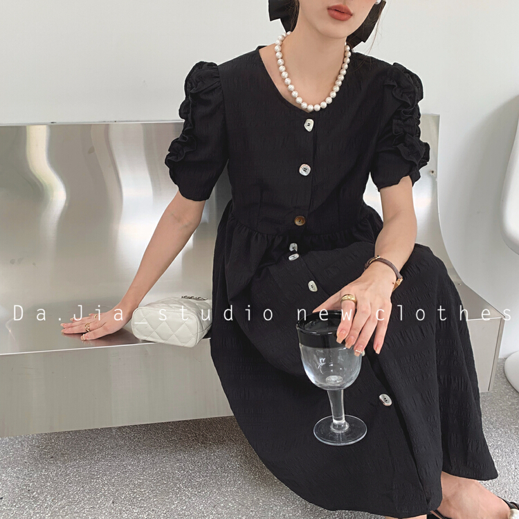 Original price 89.11! [Dajia] fresh and simple breasted solid dress 22365\zxx