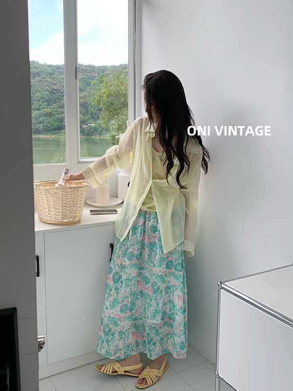[onivinage Omni] suspender sunscreen two piece shirt set (with suspender) uw224n5621\cqw