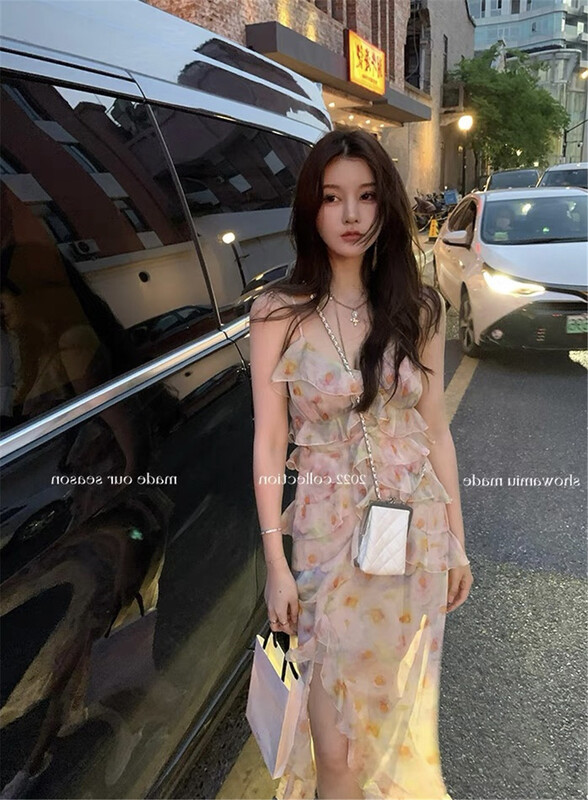 [Linna] pure thin suspender dress 124664\jj