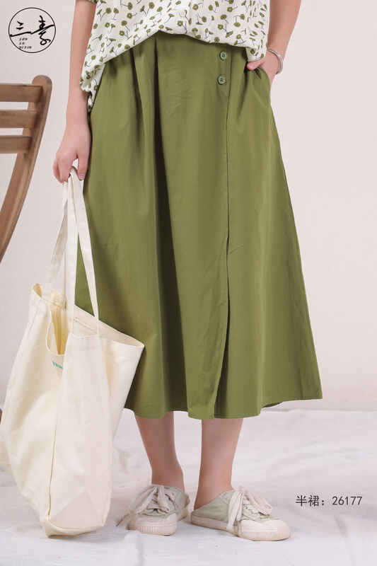 [original three element clothes] simple temperament leisure commuter skirt 26177\fhx