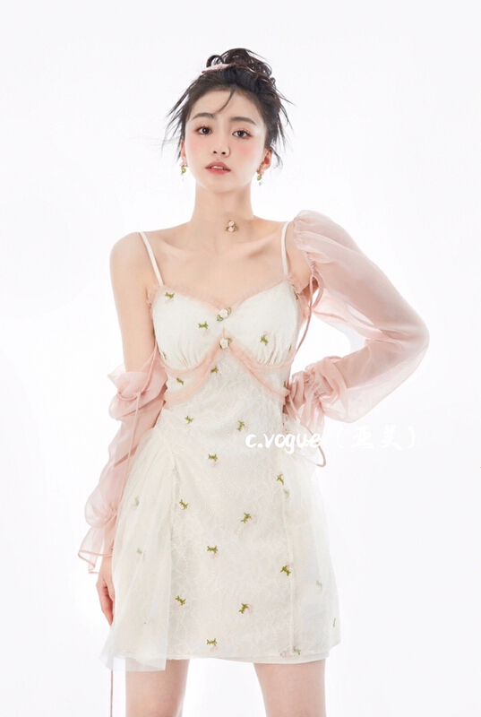 [c.vogue] French pure desire net embroidery suspender dress 5828\pcz