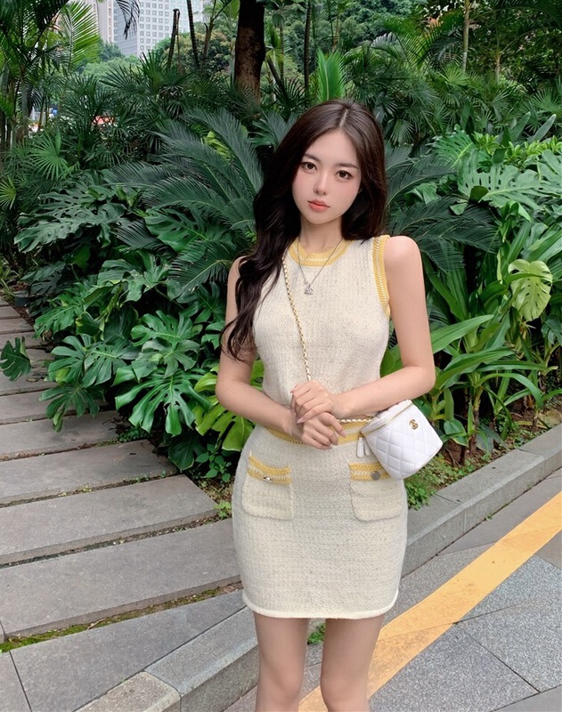 [Doudou family] fashion Vest + slim skirt two piece suit 88401\jj