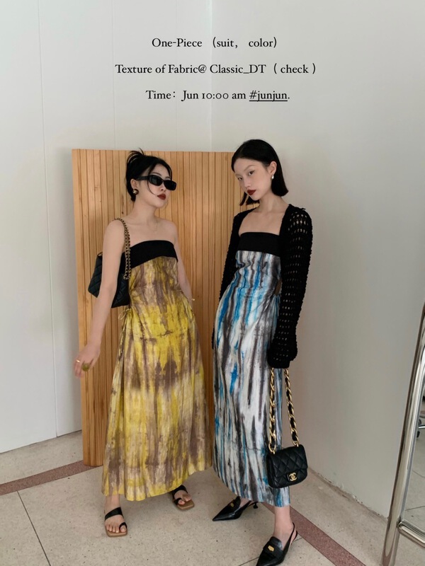 [DT class] design contrast color patchwork dress 4804\xyj