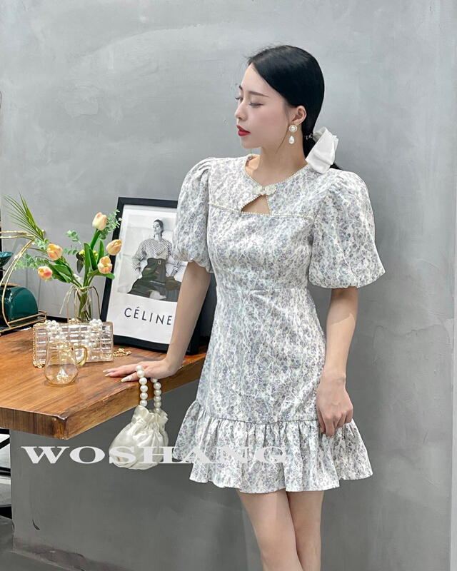 [woshang woshang] Floral Vintage Dress 1343\xyj