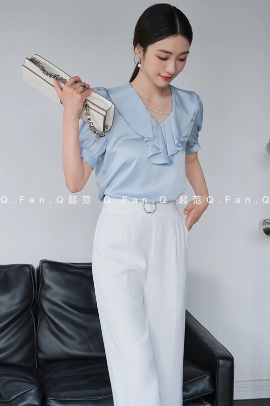 [style] commuting fashion versatile shirt (with detachable accessories) 80100\jj