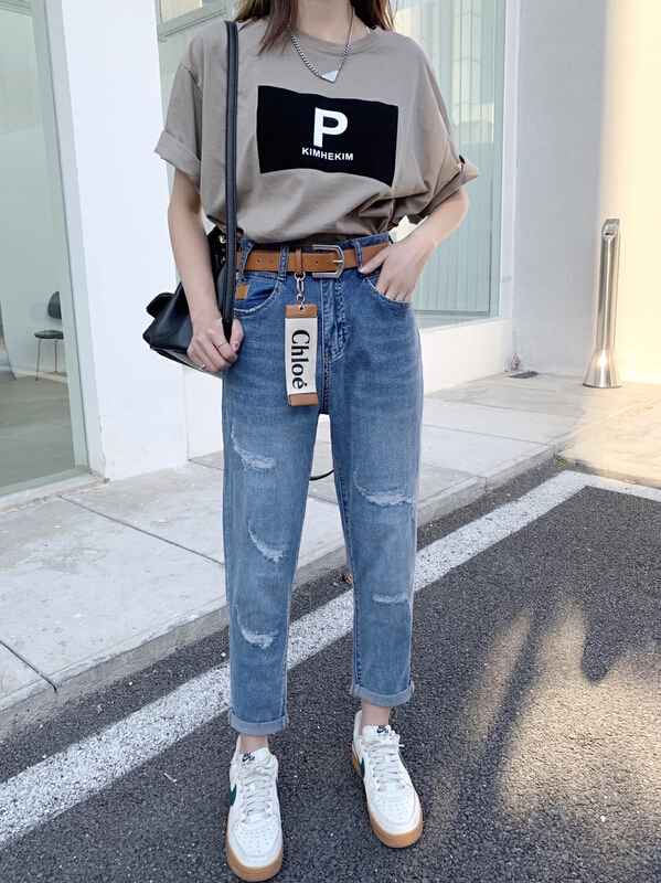 Original price 95.99! [okd] simple and versatile casual jeans (with belt) 52586\zxl