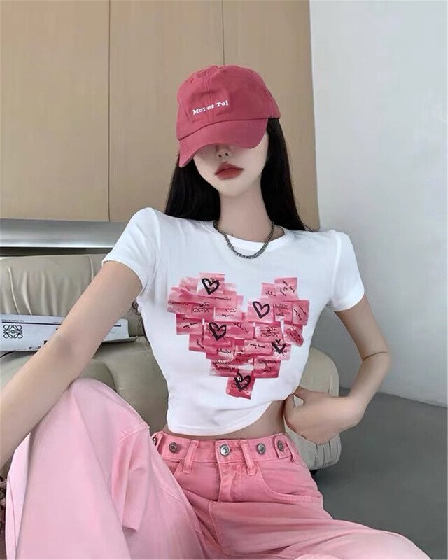 [as Aishan] Love Print Pullover short sleeve T-shirt 252\wtt