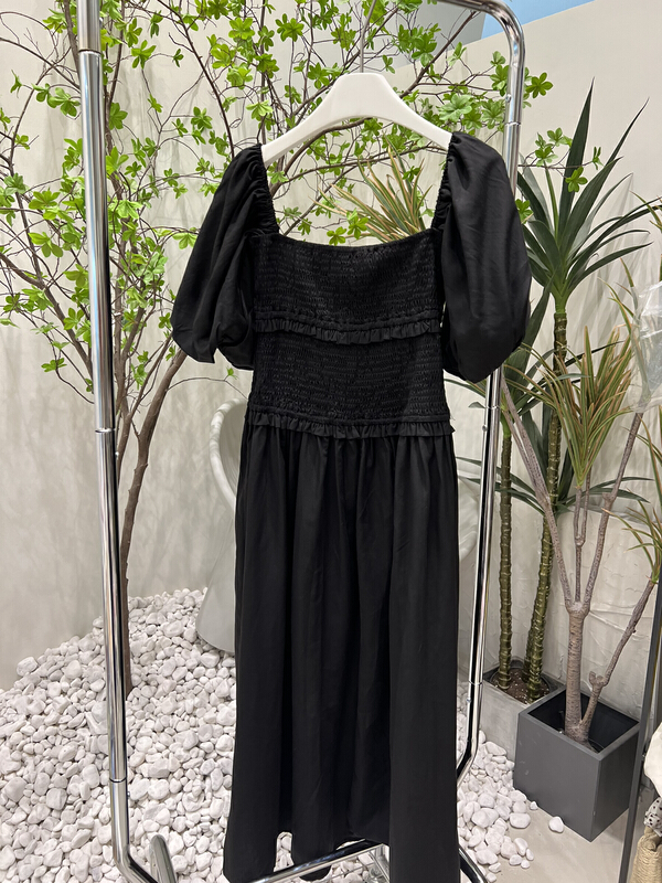 [U grain] East Gate Square Neck bubble sleeve dress 05853\fhx