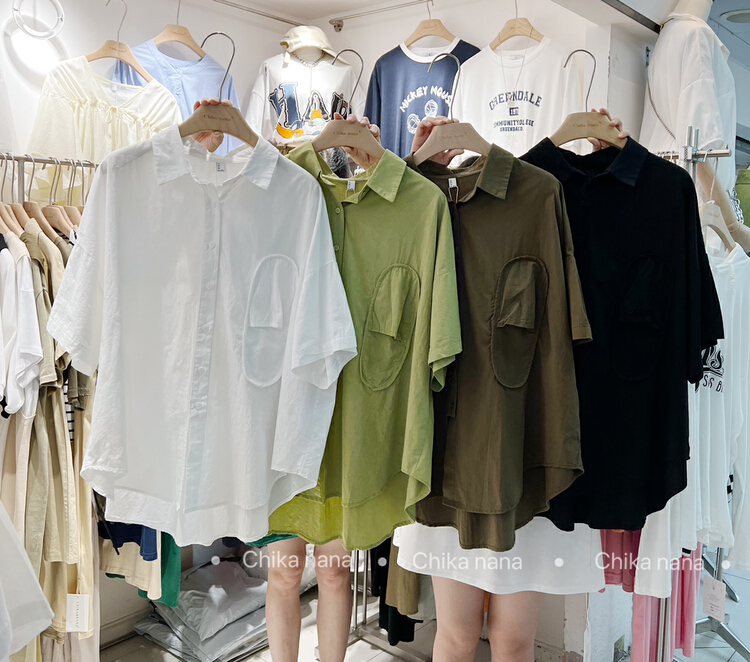 [chika.nana] designed Japanese loose shirt y2266\jj