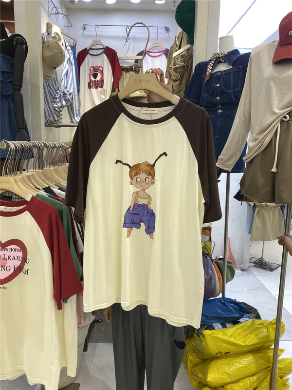 [Naikan Nik] loose comfortable printed short sleeve T-shirt 9777\gyj
