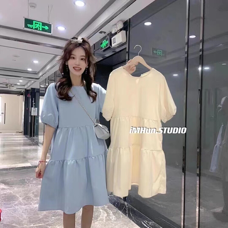 Original price 66.55! [Xiangli] fresh and simple bubble sleeve doll dress 2034\pcz