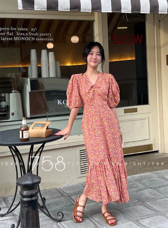 [7even5ive8eight] floral lady dress 1887\hjy