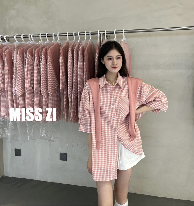 [miss Zi] Korean wrinkled Stripe Shirt (with cape) 2639\cqw