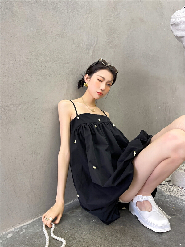 [AC] white small rose bud suspender dress 7093\jj