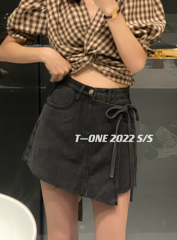 [t one] the new Korean style shorts skirt in spring and summer shows thin foreign style denim shorts 9160\lsl