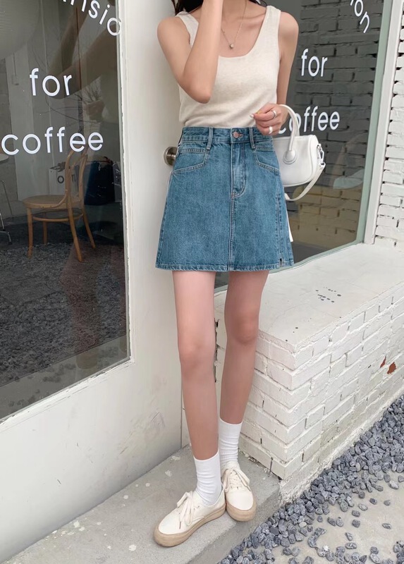 [buyer Yan Xuan - Babu] Korean version versatile slim and comfortable denim skirt ys1-f81169\cl