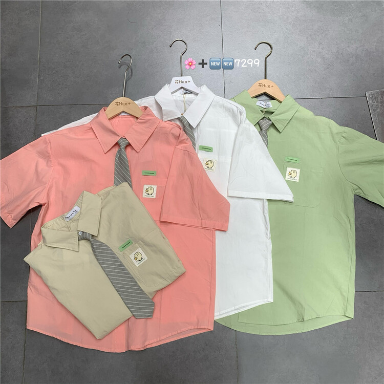 [hua+] label fashion Vintage shirt (with tie) 7299\lsw