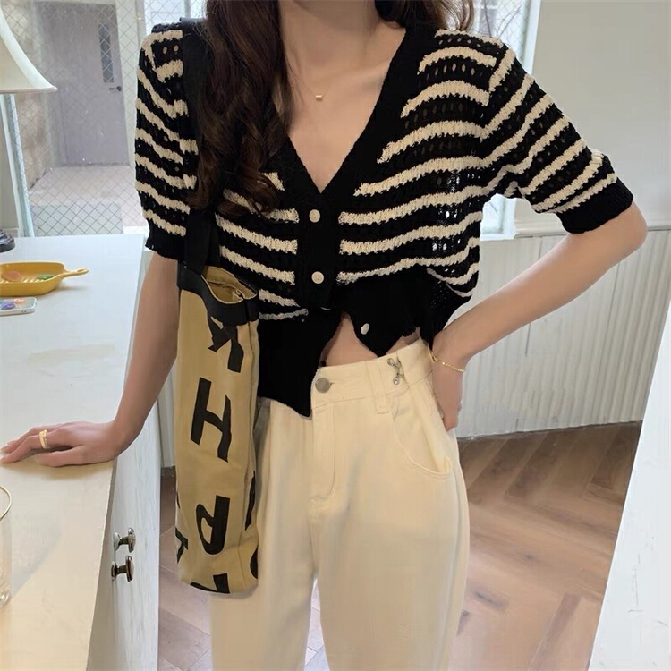 [gogoing] striped hollow out fashion shirt 9619\hyy
