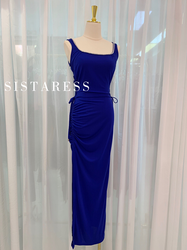 [Sistar] design sense square collar temperament open cut dress 9217\jj