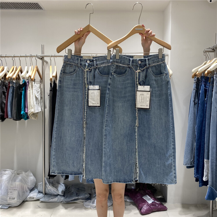 [o not 1] fashionable and versatile woolen skirt (with chain) n126\lsw