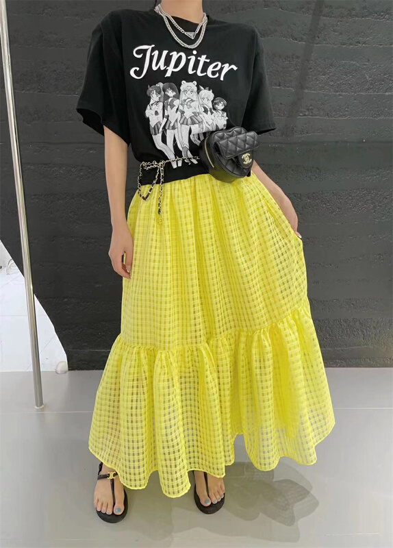 [rich rich] lady sweet mesh checked skirt 77837\hyy