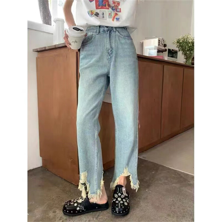 [o not 1] Korean design rough edged jeans w978\lsw