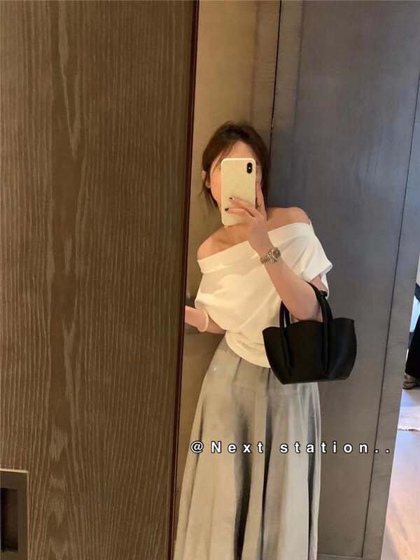 [next station] slim off shoulder versatile shirt 22290\zjy