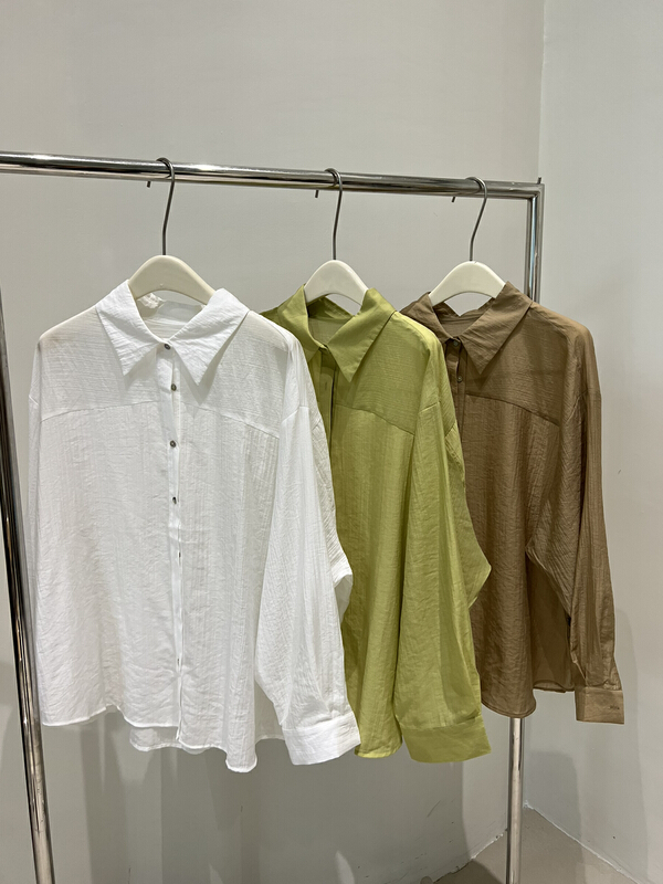[U grain] simple solid color versatile shirt 6260\fhx