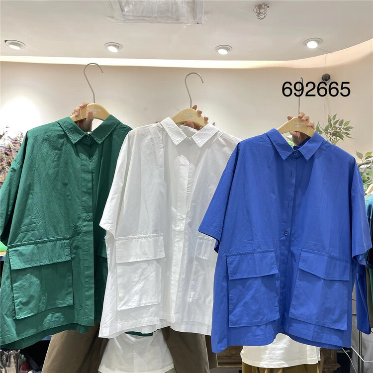 [twenty printed wood] clean simple comfortable shirt 692665\l
