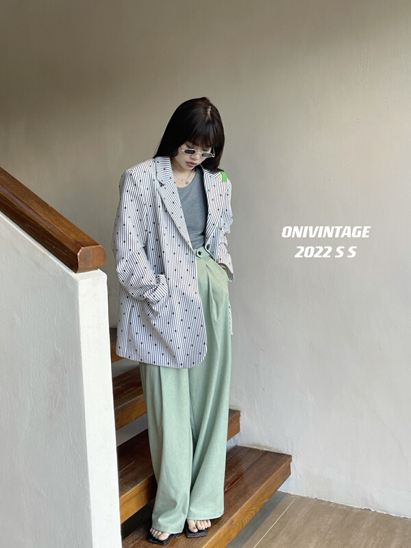 [onivinage oni] high waist design casual pants oz222p4746