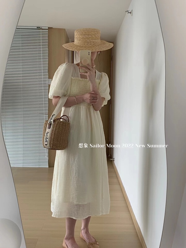 [imagine sailormoon] Korean slim round neck waist dress 88605\xyy