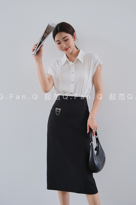 [style] slit commuter slim skirt 8677\jj