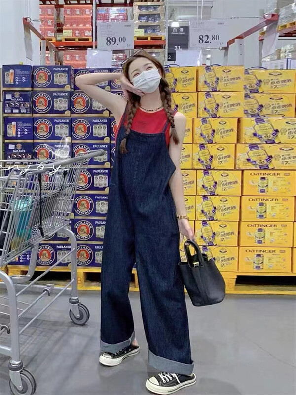 [o not 1] fashion slim wide leg strap pants (with vest) n102\lsw