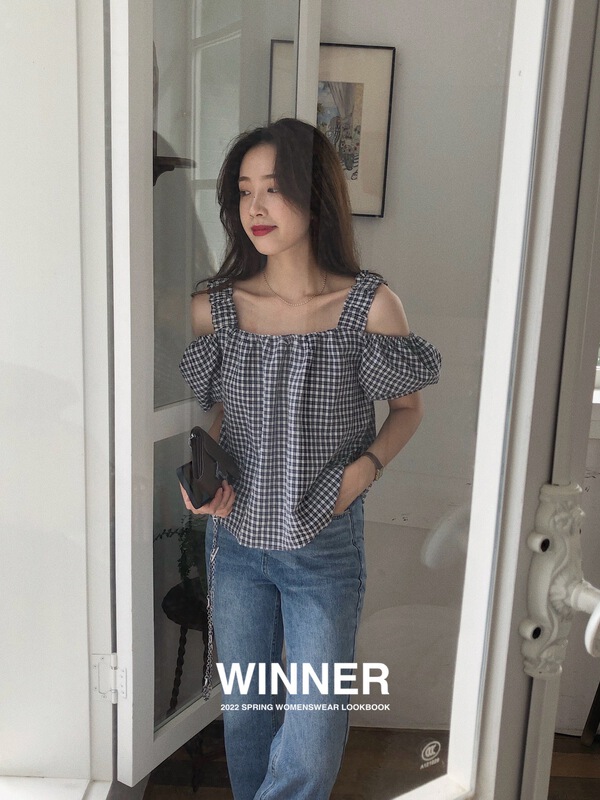 【WINNER】格子時尚韓系小衫  9080#  LL