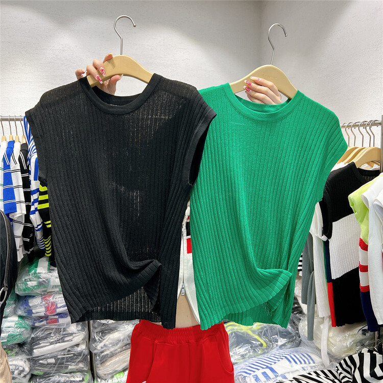 [s'seven] casual simple contrast knitting vest / sling 3018\xyj