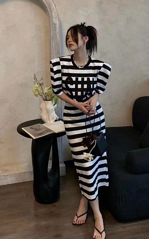 [Mg shopping] backless striped print dress 862\wtt