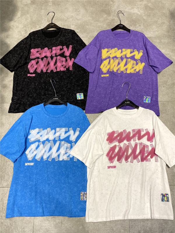 Unisex loose letter printed short sleeve T-shirt 5167\ozq