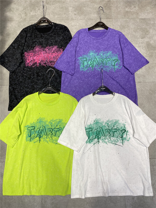 [didi] fashion letter printed Unisex Casual Short Sleeve T-shirt 5188\ozq