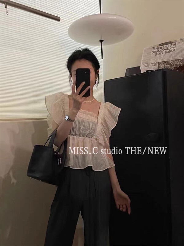 [miss.c studio] temperament flying sleeves fresh and versatile shirt 6020\zxx